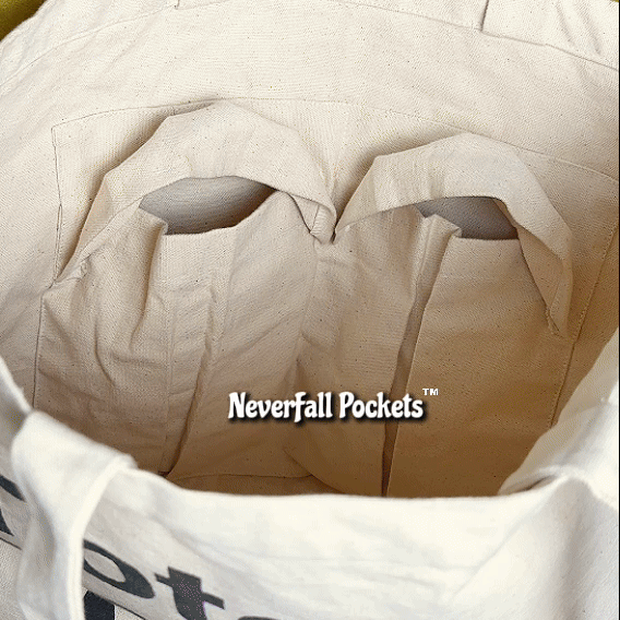 Everyday Canvas Tote - with Zipper, Pockets & Laptop Sleeve