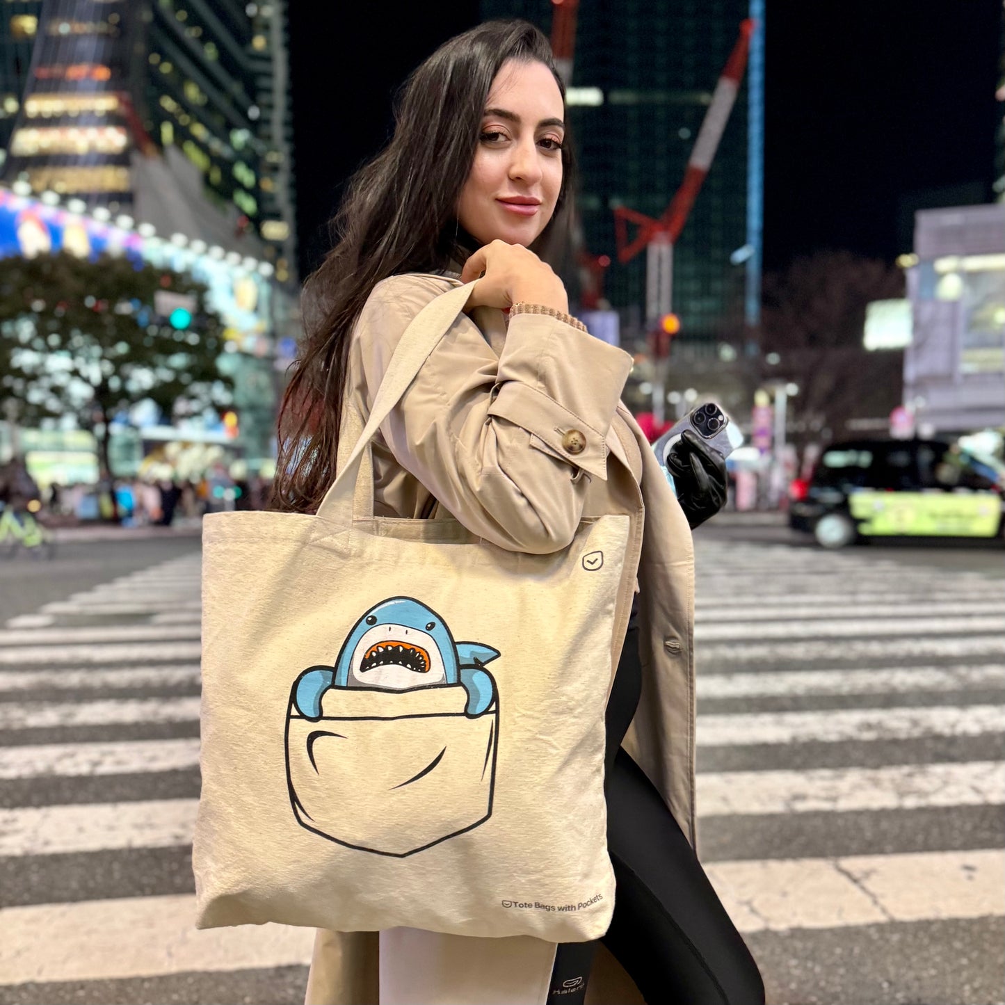Everyday Canvas Tote - with Zipper, Pockets & Laptop Sleeve